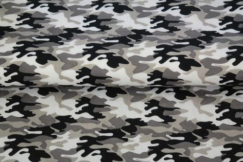 Camoflague 100% Cotton Print - Blue - The Fabric Counter