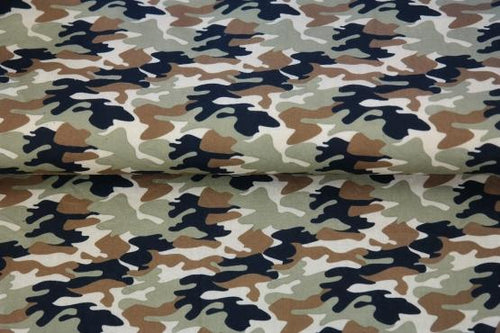 Camoflague 100% Cotton Print - Green - The Fabric Counter