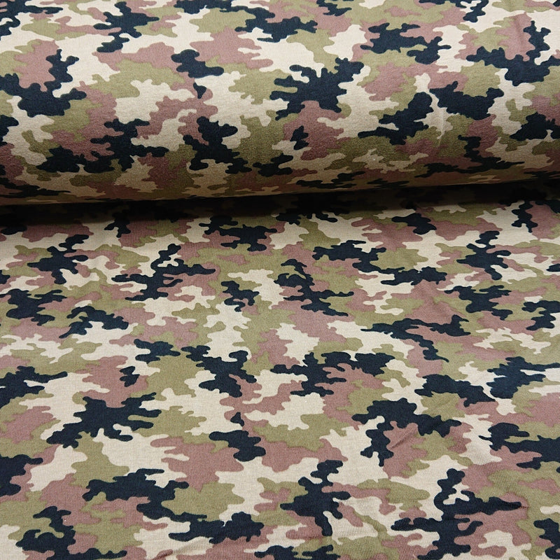 Camouflage - Printed Jersey - The Fabric Counter