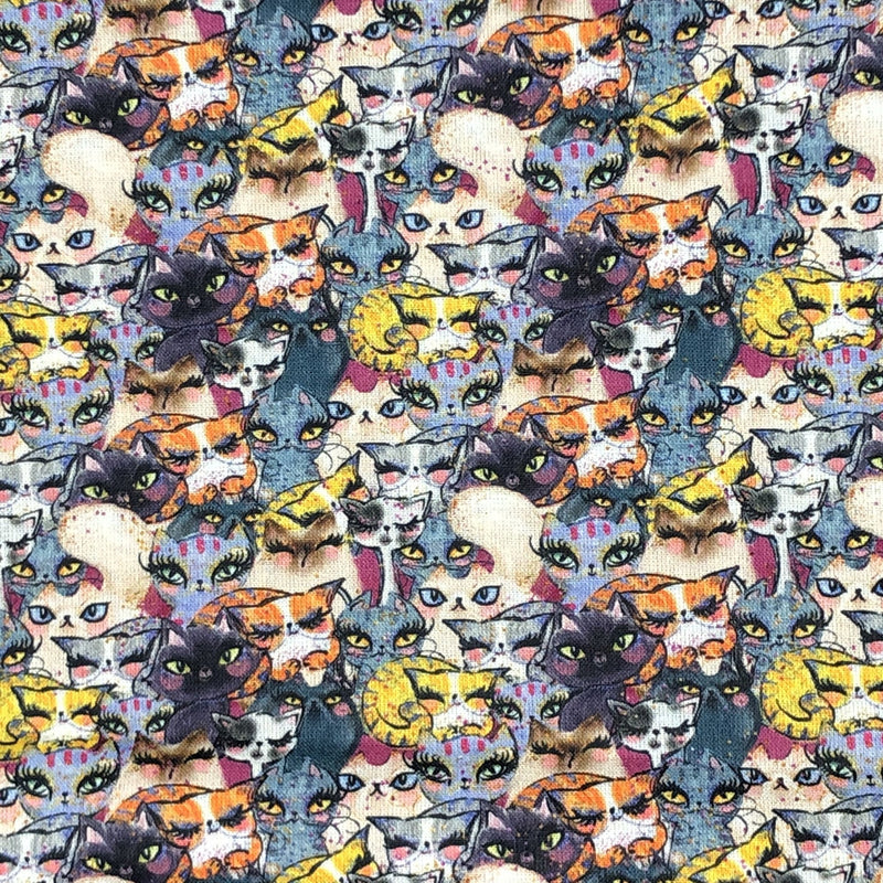 Cats Digital Cotton Print - The Fabric Counter