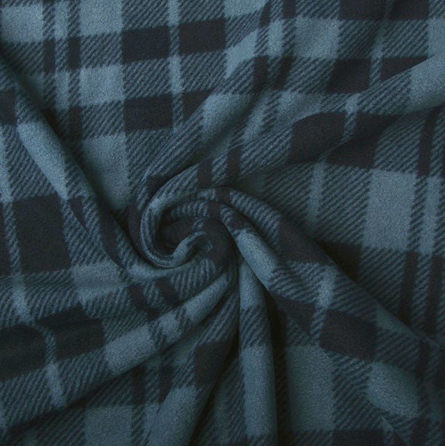Checkered Polar Fleece - Jean - The Fabric Counter