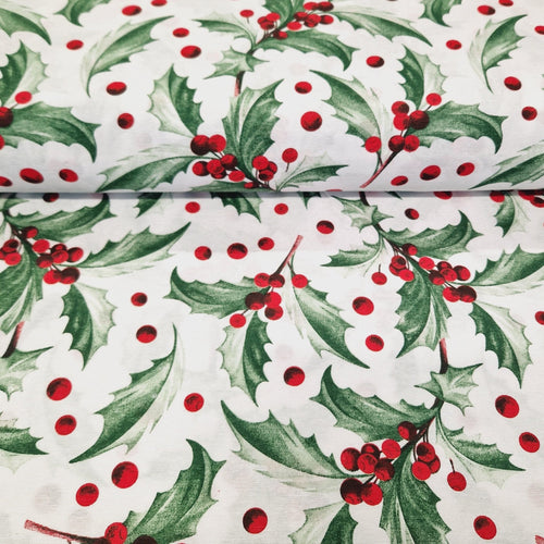 Christmas Canvas Collection - Holly - The Fabric Counter