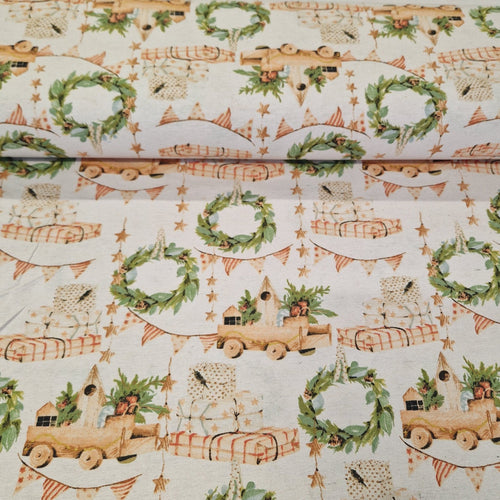 Christmas Canvas Collection - Vintage Presents - The Fabric Counter