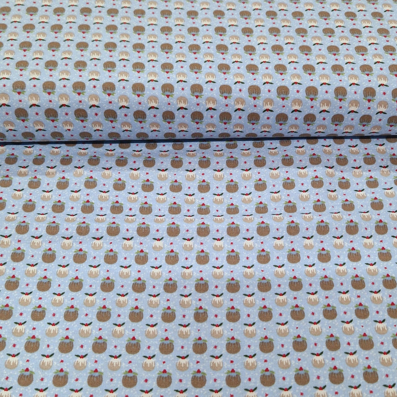 Christmas Cotton Print - Christmas Puddings - The Fabric Counter