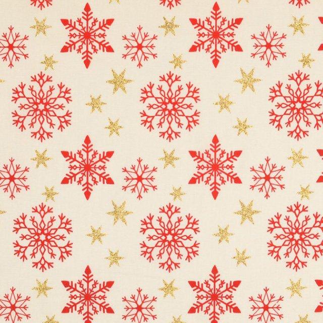 Christmas Cotton Print with Gold Foil - The Fabric Counter