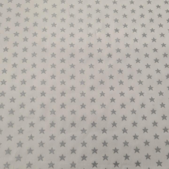 Christmas Cotton Print with Silver Foil - The Fabric Counter
