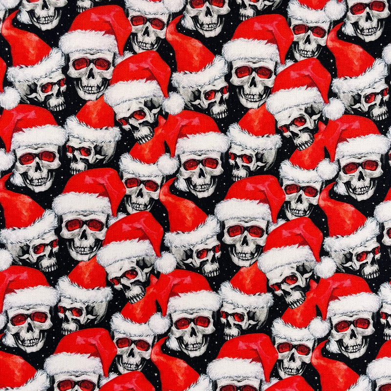 Christmas Digital Cotton Print - Skulls - The Fabric Counter