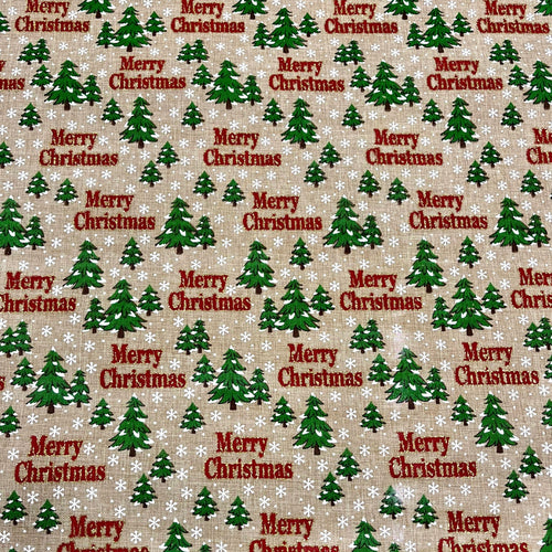 Christmas Tree Polyester Canvas - Christmas Collection - The Fabric Counter
