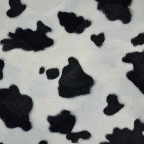 Cow Print Velboa Faux Fur - Black - The Fabric Counter