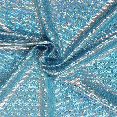 Cracked Ice Holographic Lycra - Blue - The Fabric Counter