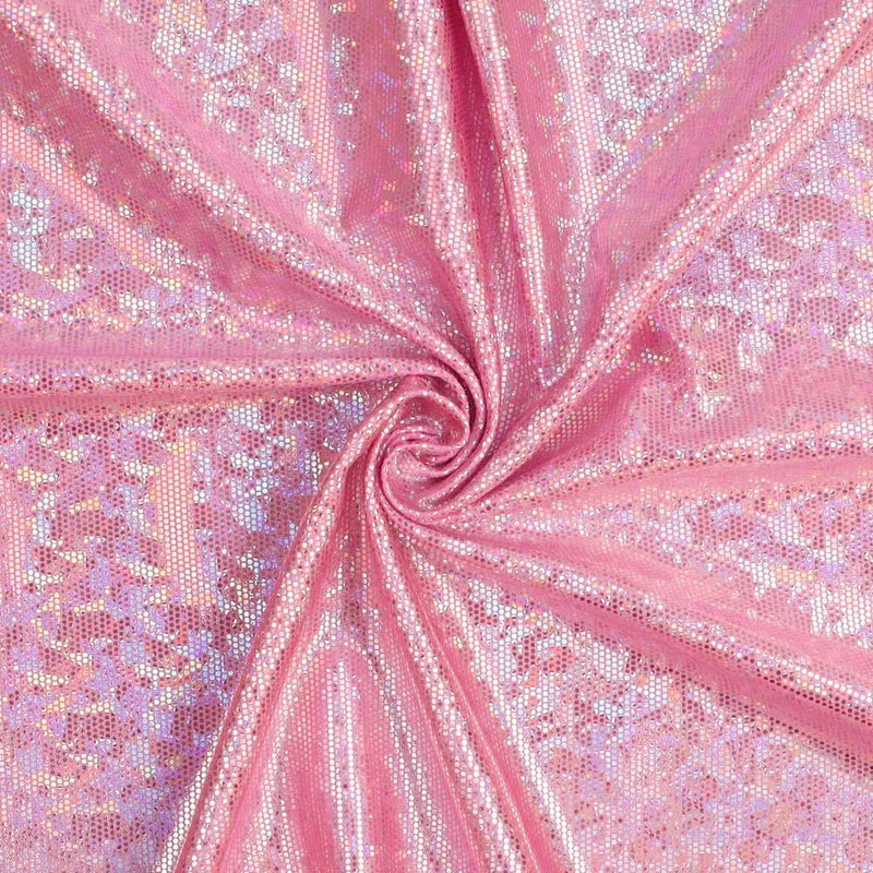 Cracked Ice Holographic Lycra - Pink - The Fabric Counter