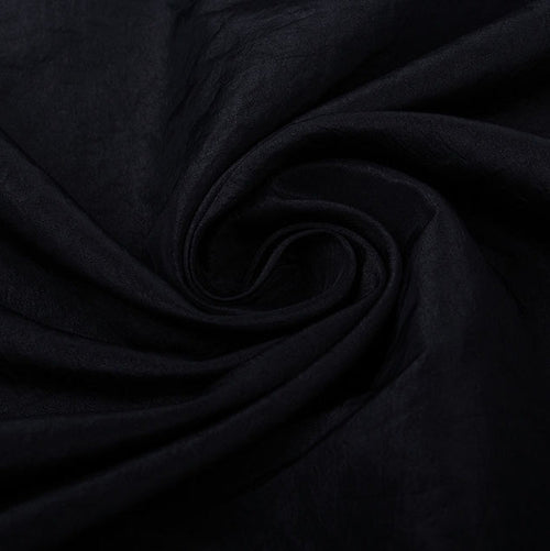 Crinkle Taffeta - Black - The Fabric Counter