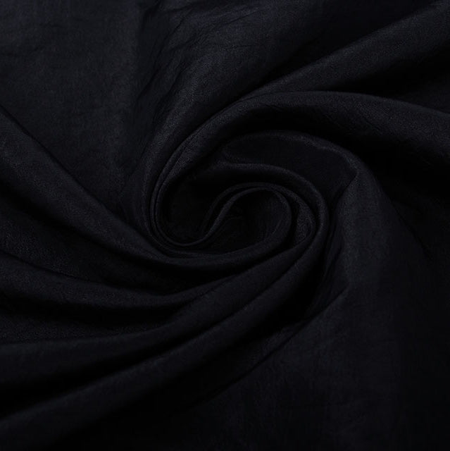 Crinkle Taffeta - Black - The Fabric Counter