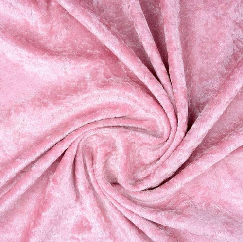 Crushed Velvet Baby Pink - The Fabric Counter