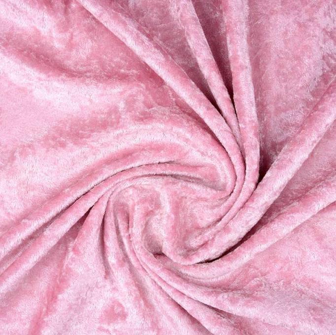 Crushed Velvet Baby Pink - The Fabric Counter
