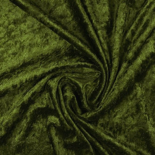 Crushed Velvet Moss Green - The Fabric Counter
