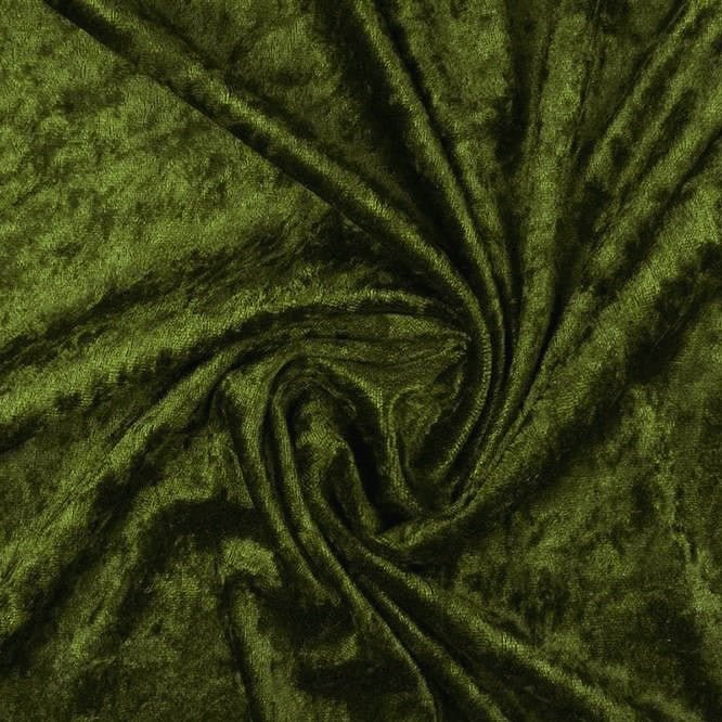 Crushed Velvet Moss Green - The Fabric Counter