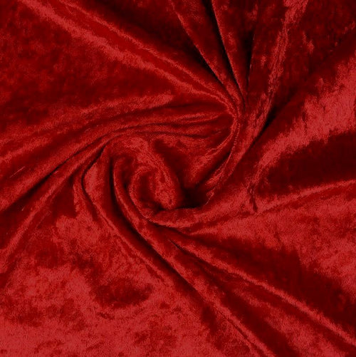 Crushed Velvet Red - The Fabric Counter