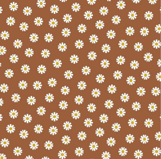 Daisy Cotton Print - Rust - The Fabric Counter