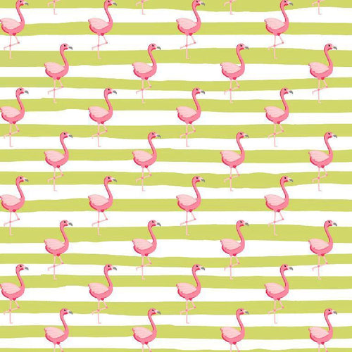 Dancing Flamingo - Brushed French Terry Cotton Jersey - The Fabric Counter