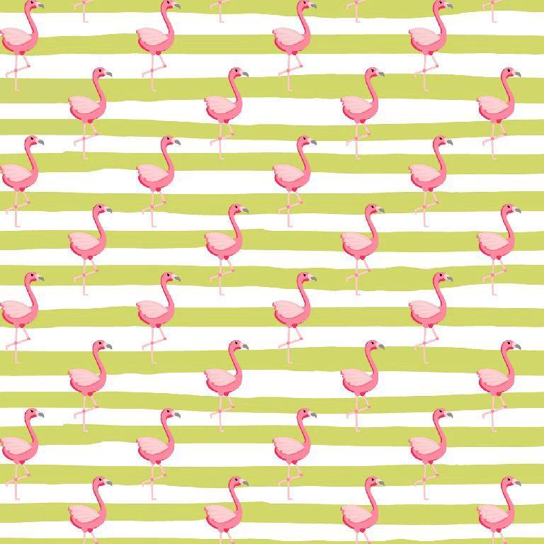Dancing Flamingo - Brushed French Terry Cotton Jersey - The Fabric Counter