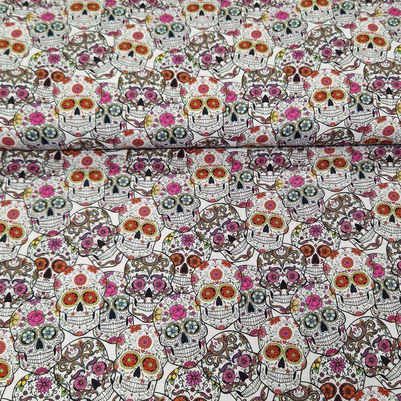 Digital Cotton Print - Halloween Sugar Skulls - The Fabric Counter