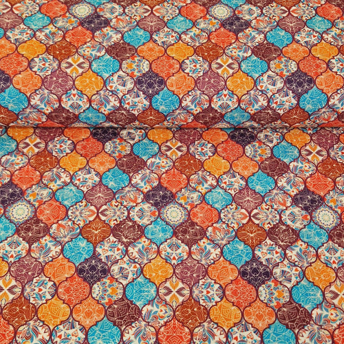 Digital Cotton Print - Moroccan Tiles - The Fabric Counter