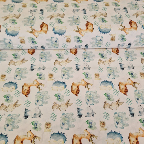 Digital Cotton Print - Woodland Animals - The Fabric Counter