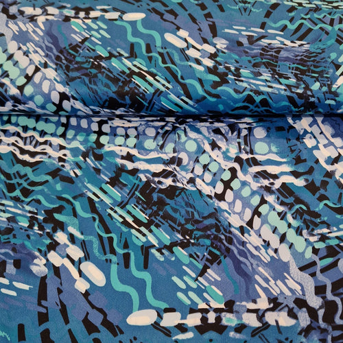 Digital Stretch Printed Satin - Abstract - The Fabric Counter