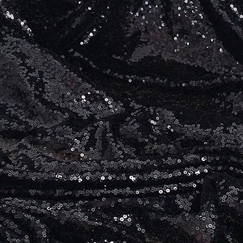 Embroidered Sequins - Black - The Fabric Counter