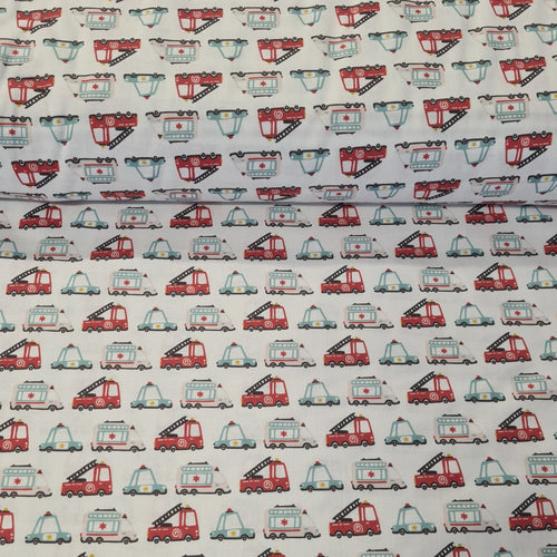 Emergency Vehicle Digital Cotton Print - The Fabric Counter