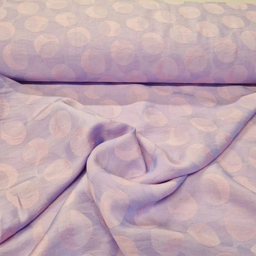 *FIVER FRIDAY* Cotton, Silk & Viscose - Lilac & Pink Spot - The Fabric Counter