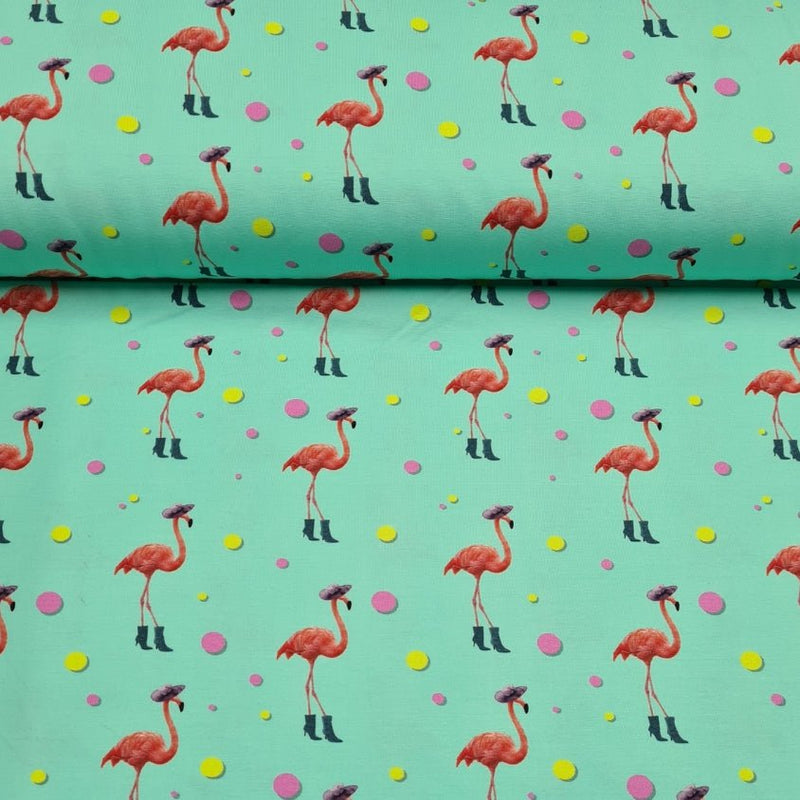 Flamingo - Cotton Jersey - The Fabric Counter