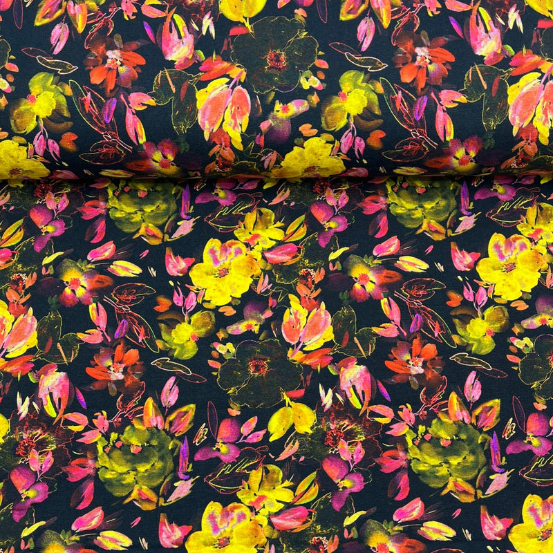 Floral Printed Cotton Jersey - The Fabric Counter