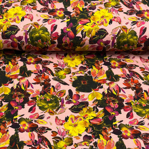 Floral Printed Cotton Jersey - The Fabric Counter