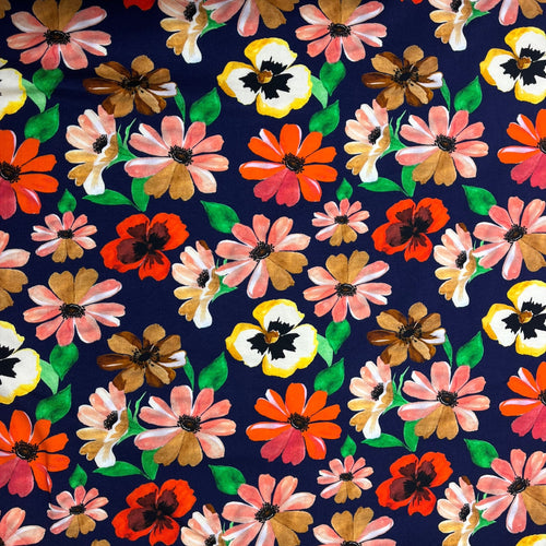 Floral Printed Cotton Jersey - The Fabric Counter