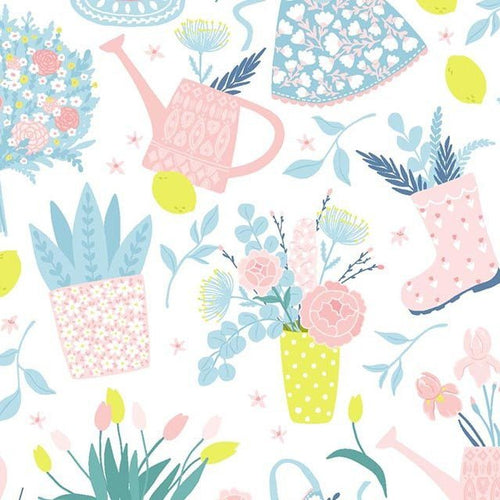 Gardening Digital Cotton Print - The Fabric Counter