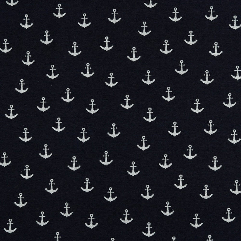 Glitter Anchor - Cotton Jersey - The Fabric Counter