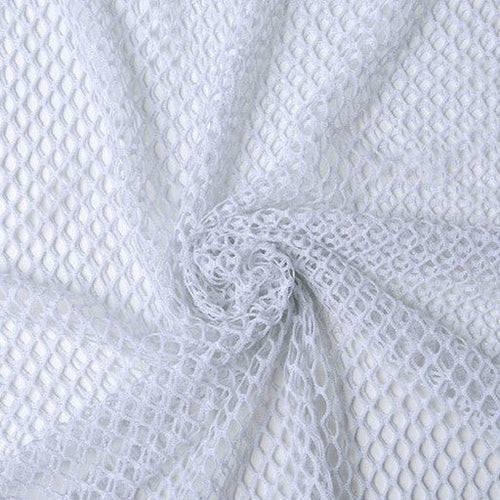 Glitter Fishnet - White - The Fabric Counter