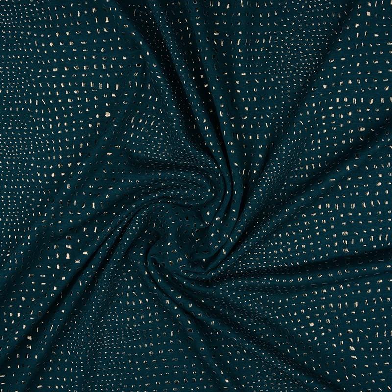 Gold Drop Viscose Jersey - Teal - The Fabric Counter