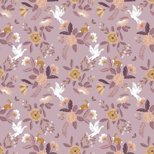 GOTS Organic Cotton - Birds & Floral - The Fabric Counter