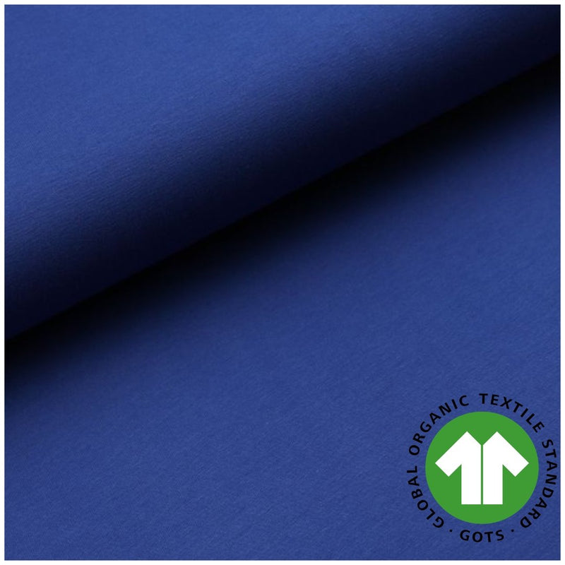 GOTS Organic Cotton Jersey - Cobalt - The Fabric Counter