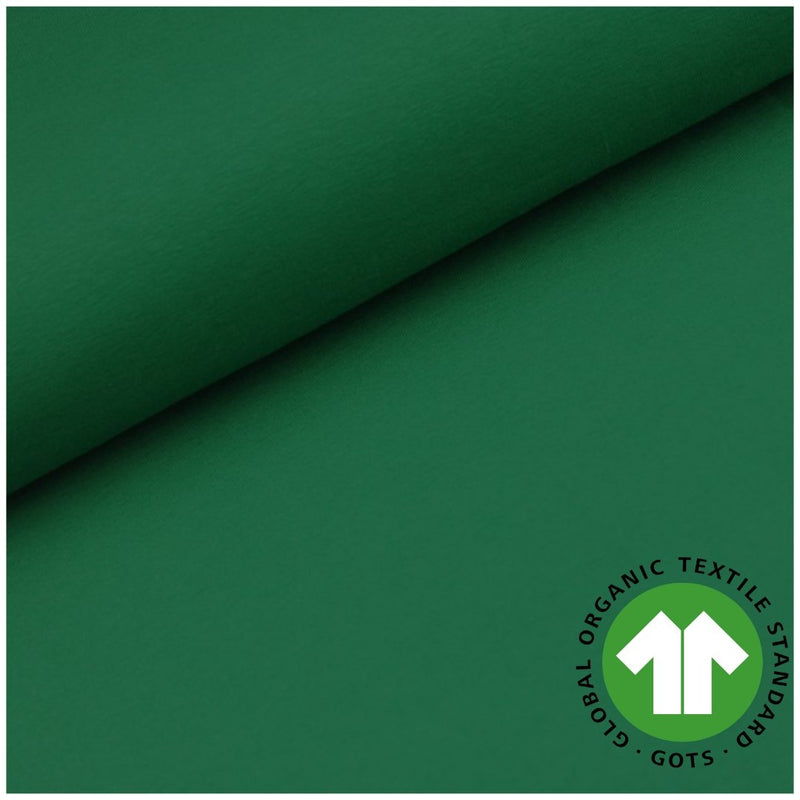 GOTS Organic Cotton Jersey - Green - The Fabric Counter