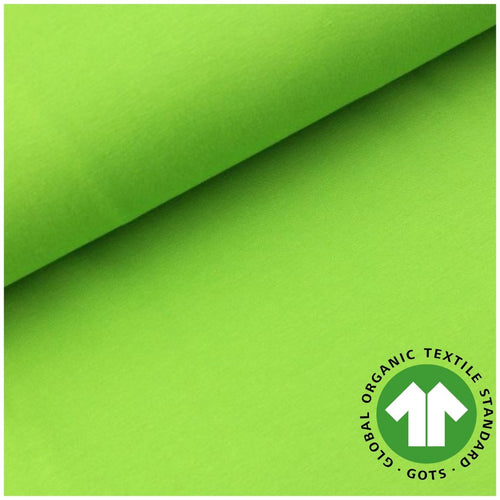 GOTS Organic Cotton Jersey - Lime - The Fabric Counter