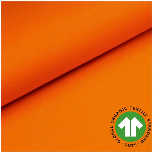 GOTS Organic Cotton Jersey - Orange - The Fabric Counter