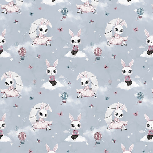 GOTS Organic Cotton Jersey - Rabbit & Moon - The Fabric Counter