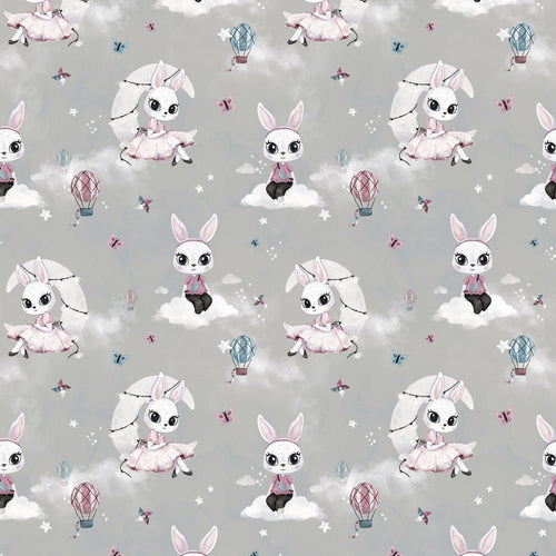 GOTS Organic Cotton Jersey - Rabbit & Moon - The Fabric Counter
