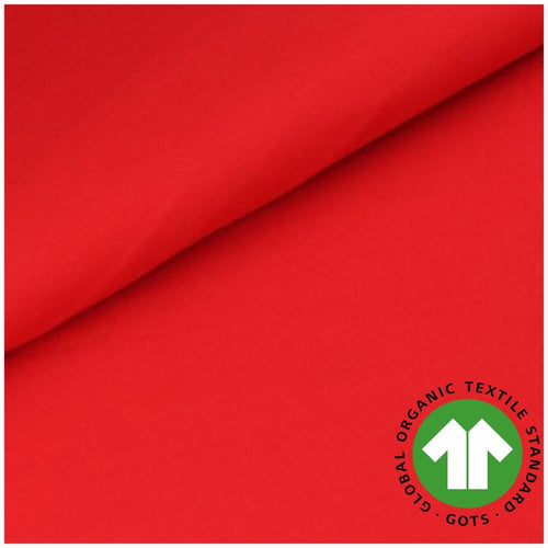 GOTS Organic Cotton Jersey - Red - The Fabric Counter