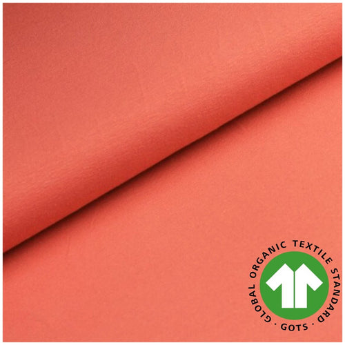 GOTS Organic Cotton Jersey - Salmon - The Fabric Counter