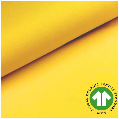 GOTS Organic Cotton Jersey - Yellow - The Fabric Counter